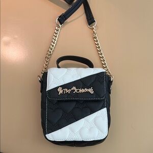 Betsey Johnson Black and White Crossbody Bag